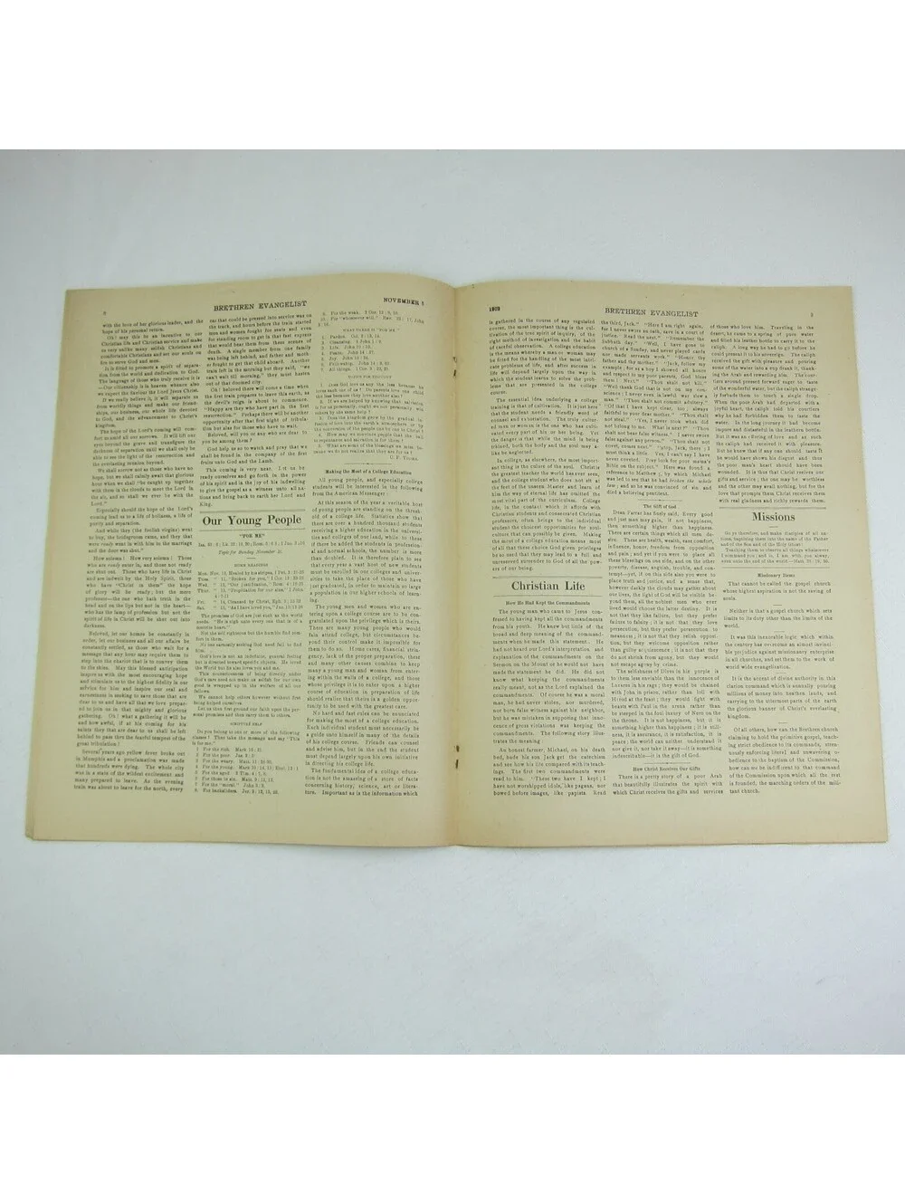 Brethren Evangelist Christian Newspaper Ashland Ohio Antique November 5th 1902